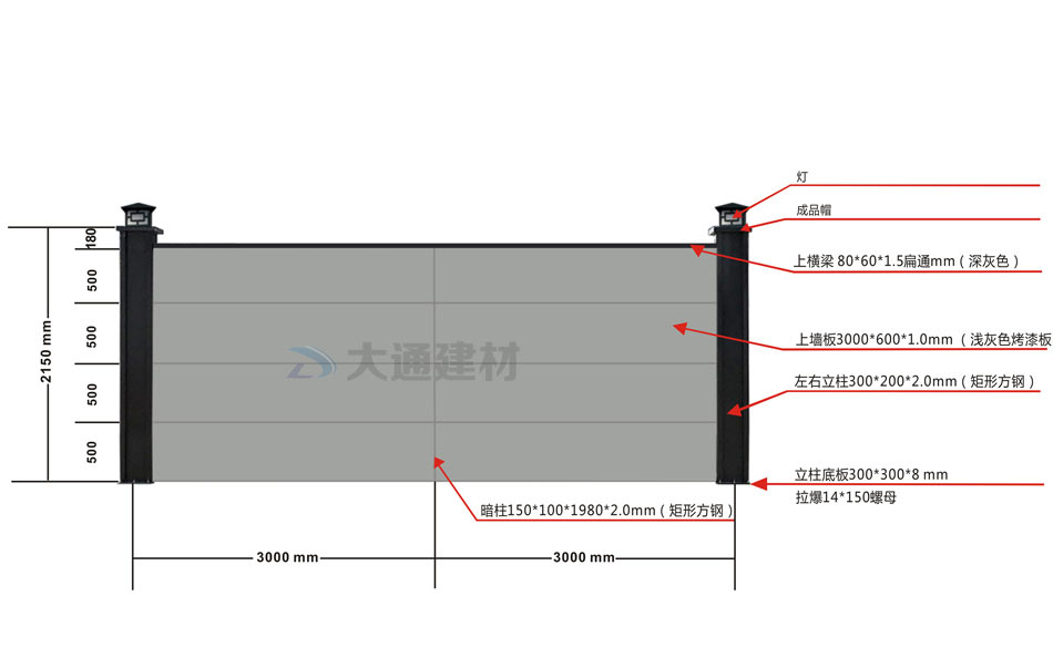 A類(lèi)烤漆鋼圍擋 廣州款A(yù)1